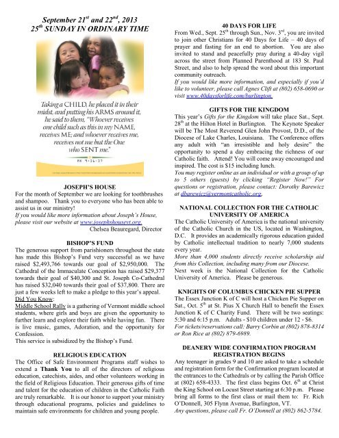 Current Bulletin - St. Joseph Co-Cathedral