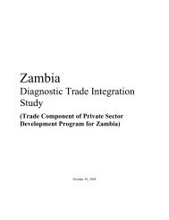 Trade Component of Private Sector Development Program for Zambia