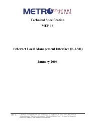 Technical Specification MEF 16 Ethernet Local Management Interface