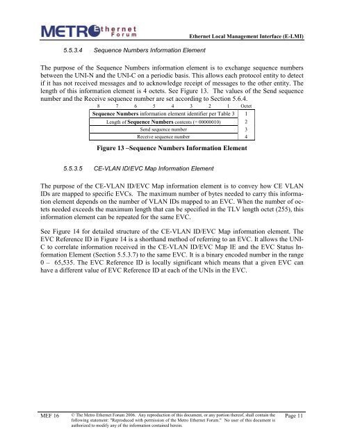 Technical Specification MEF 16 Ethernet Local Management Interface