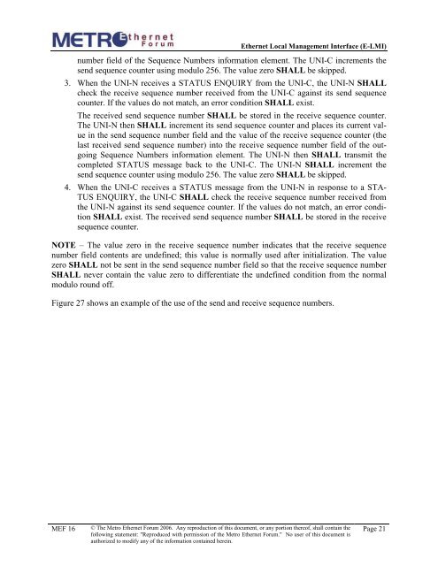 Technical Specification MEF 16 Ethernet Local Management Interface