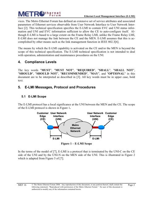 Technical Specification MEF 16 Ethernet Local Management Interface