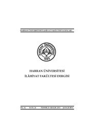 HARRAN ÃNÄ°VERSÄ°TESÄ° Ä°LÃHÄ°YAT FAKÃLTESÄ° DERGÄ°SÄ° - Ä°lahiyat ...