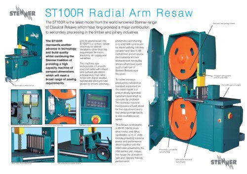 Stenner ST100R Band Resaw Literature - Wadkin