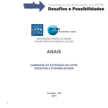 caminhos da extensÃ£o na ufpr - PROEC - Universidade Federal do ...