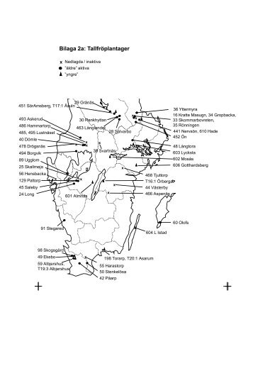 Sverigekarta med EttO- och TvÃ¥O-plantager (lÃ¤nk) - Skogforsk