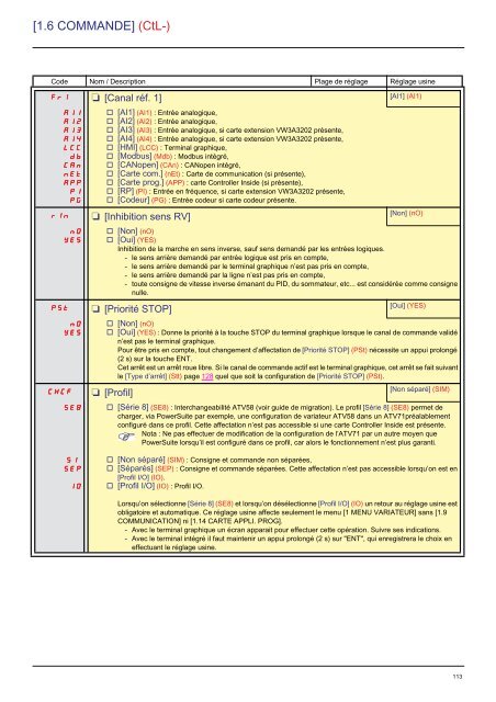 Altivar 71 â Guide de programmation - Skills Canada