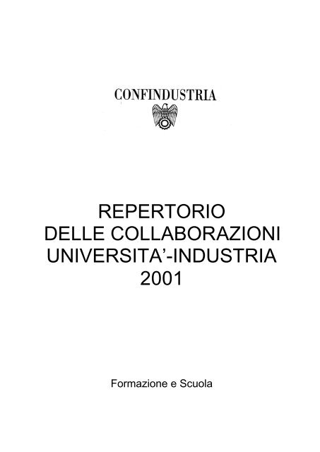 repertorio delle collaborazioni universita'-industria ... - Confindustria