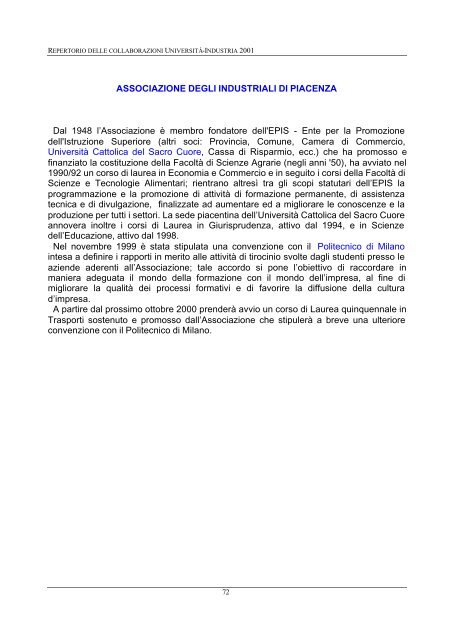 repertorio delle collaborazioni universita'-industria ... - Confindustria