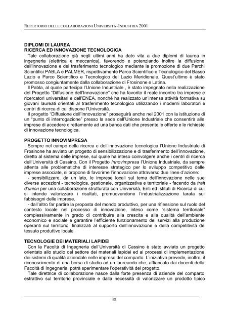 repertorio delle collaborazioni universita'-industria ... - Confindustria