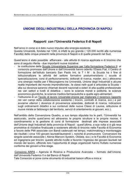 repertorio delle collaborazioni universita'-industria ... - Confindustria