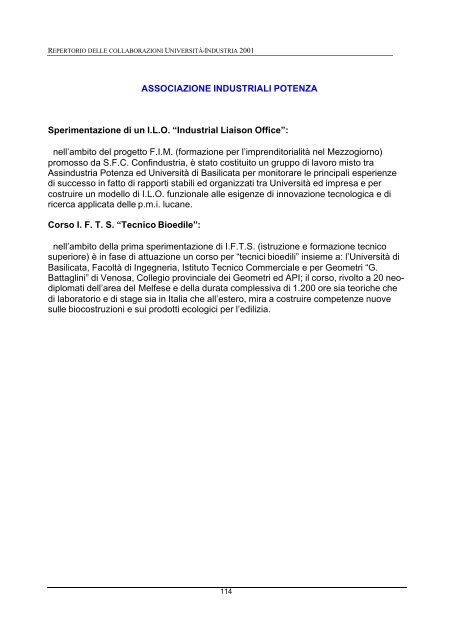 repertorio delle collaborazioni universita'-industria ... - Confindustria