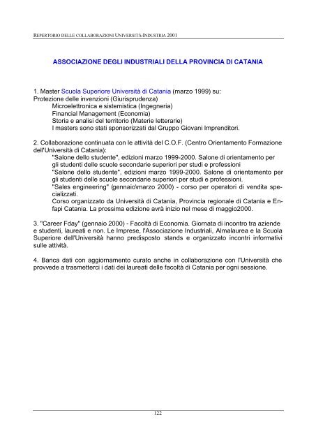 repertorio delle collaborazioni universita'-industria ... - Confindustria