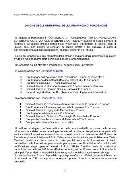 repertorio delle collaborazioni universita'-industria ... - Confindustria