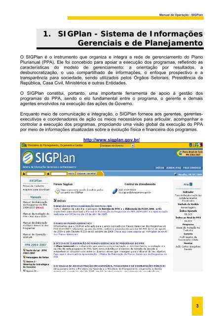 Manual de OperaÃ§Ã£o do SIGPlan