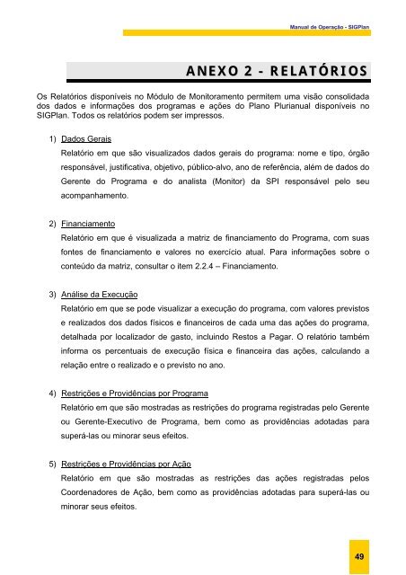 Manual de OperaÃ§Ã£o do SIGPlan