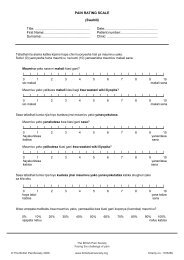 PAIN RATING SCALE - The British Pain Society