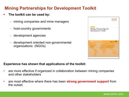 ICMM Script Slides - The Intergovernmental Forum on Mining ...