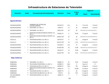 Infraestructura de Estaciones de TelevisiÃ³n - Cofetel