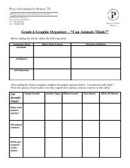 Grade 6 Graphic Organizer â âCan Animals Think?â - IS75 (31R075 ...