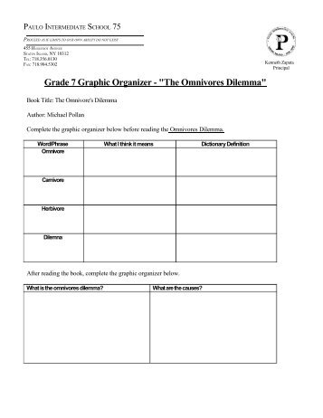 Gr 7 Science Task Graphic Organizer - IS75 (31R075) Frank D ...