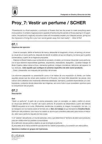 Proy_7: Vestir un perfume / SCHER - Elisava