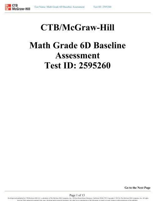 math assignment grade 6
