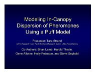 Modeling In-Canopy Dispersion of Pheromones Using a Puff Model