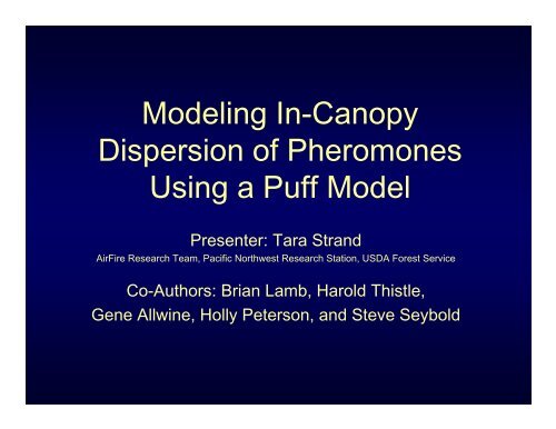 Modeling In-Canopy Dispersion of Pheromones Using a Puff Model
