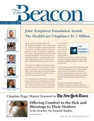 The Beacon Summer 2007 - HealthCare Chaplaincy