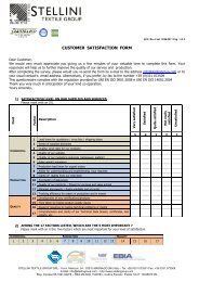 Customer Satisfaction Form - STELLINI Textile Group