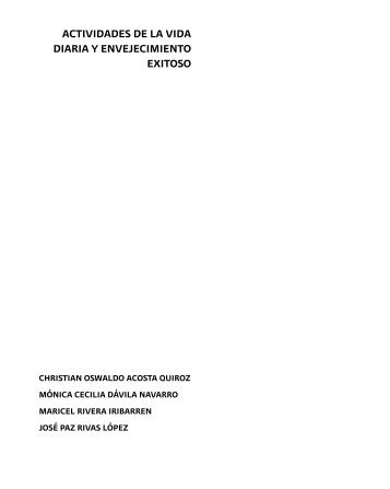 actividades de la vida diaria y envejecimiento exitoso - Instituto ...