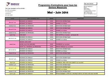 Voir le programme des animations en cours - Massy