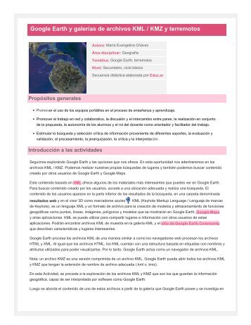 Google Earth y galerÃ­as de archivos KML - TramixSakai ULP