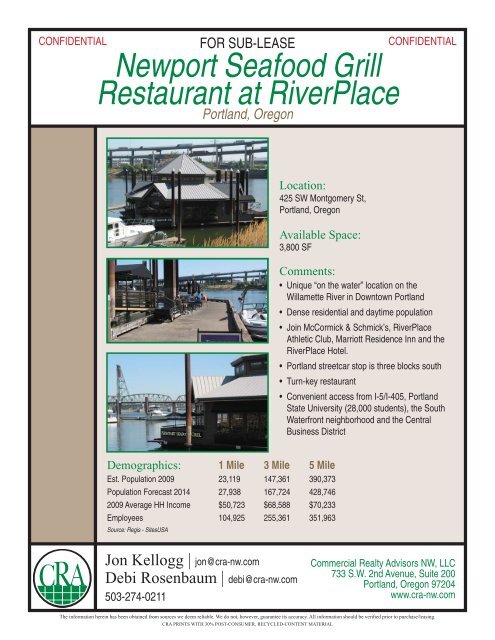 Newport Seafood Grill Restaurant at RiverPlace - Cra-nw.com