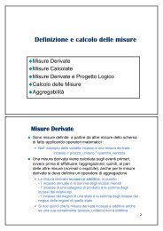 Definizione e calcolo delle misure - DBGroup