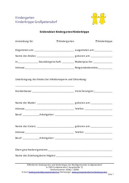 Anmeldeformular.pdf - Kindergarten der Marktgemeinde