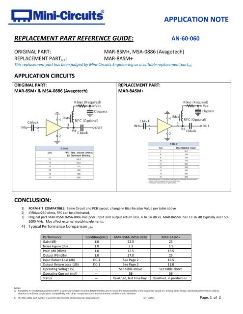 MAR-2 MINI CIRCUIT NEW 1 PIECE