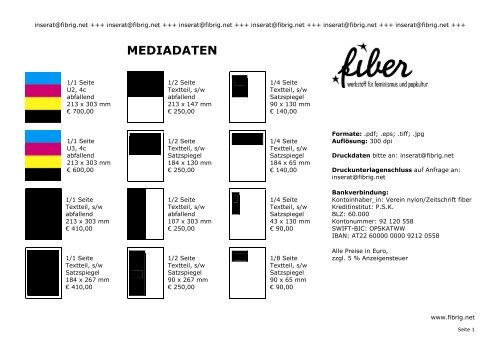 Mediadaten downloaden (pdf) - Fiber