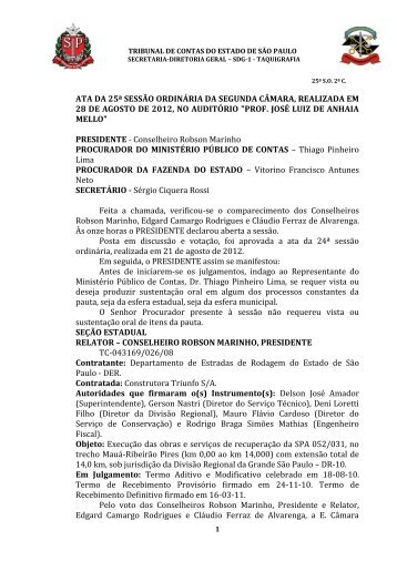 ata da 25Âª sessÃ£o ordinÃ¡ria da segunda cÃ¢mara, realizada em 28 ...