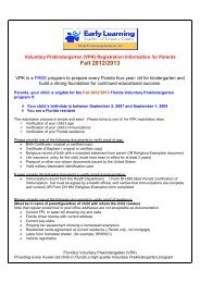 (VPK) Registration Information - Early Learning Coalition of ...