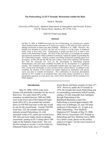 The Parkersburg, IA EF-5 Tornado - Atmospheric and Oceanic ...