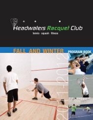 FALL AND WINTER PROGRAM BOOK - Headwaters Racquet Club