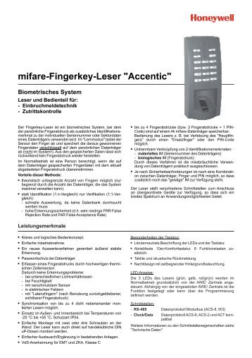 mifare-Fingerkey-Leser "Accentic"