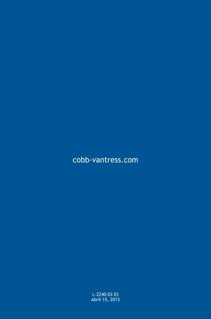 Complemento para el Manejo de Reproductoras - Cobb-Vantress