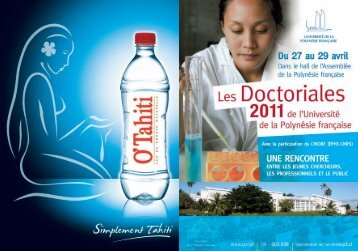 La brochure des Doctoriales 2011 - UniversitÃ© de la PolynÃ©sie ...