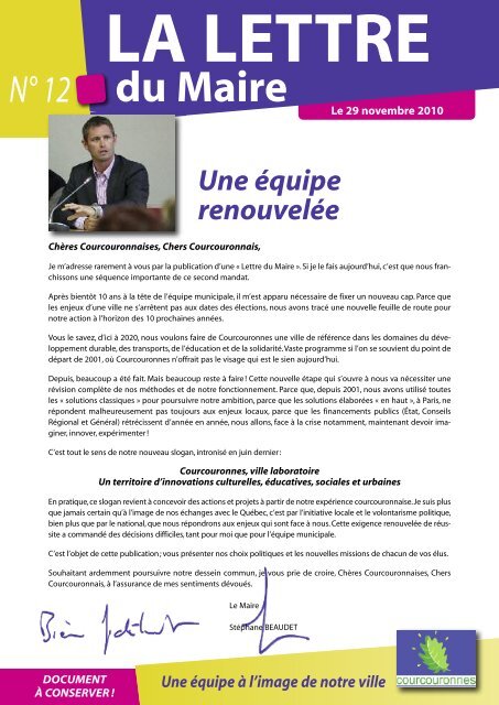 LA LETTRE du Maire - Courcouronnes