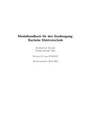 Modulhandbuch des Studiengangs Bachelor ... - Hochschule Trier