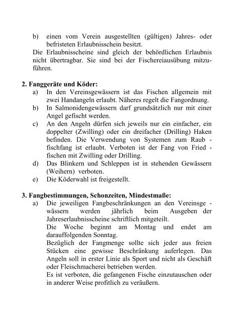 GewÃ¤sser- und Angelordnung - Fischereiverein MÃ¶hrendorf-Hausen