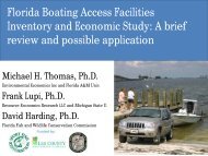 Florida Boating Access Facilities Inventory and Economic Study: A ...